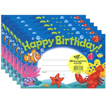 Trend Enterprises Happy Birthday Sea Buddies Recognition Awards, PK180 T81055